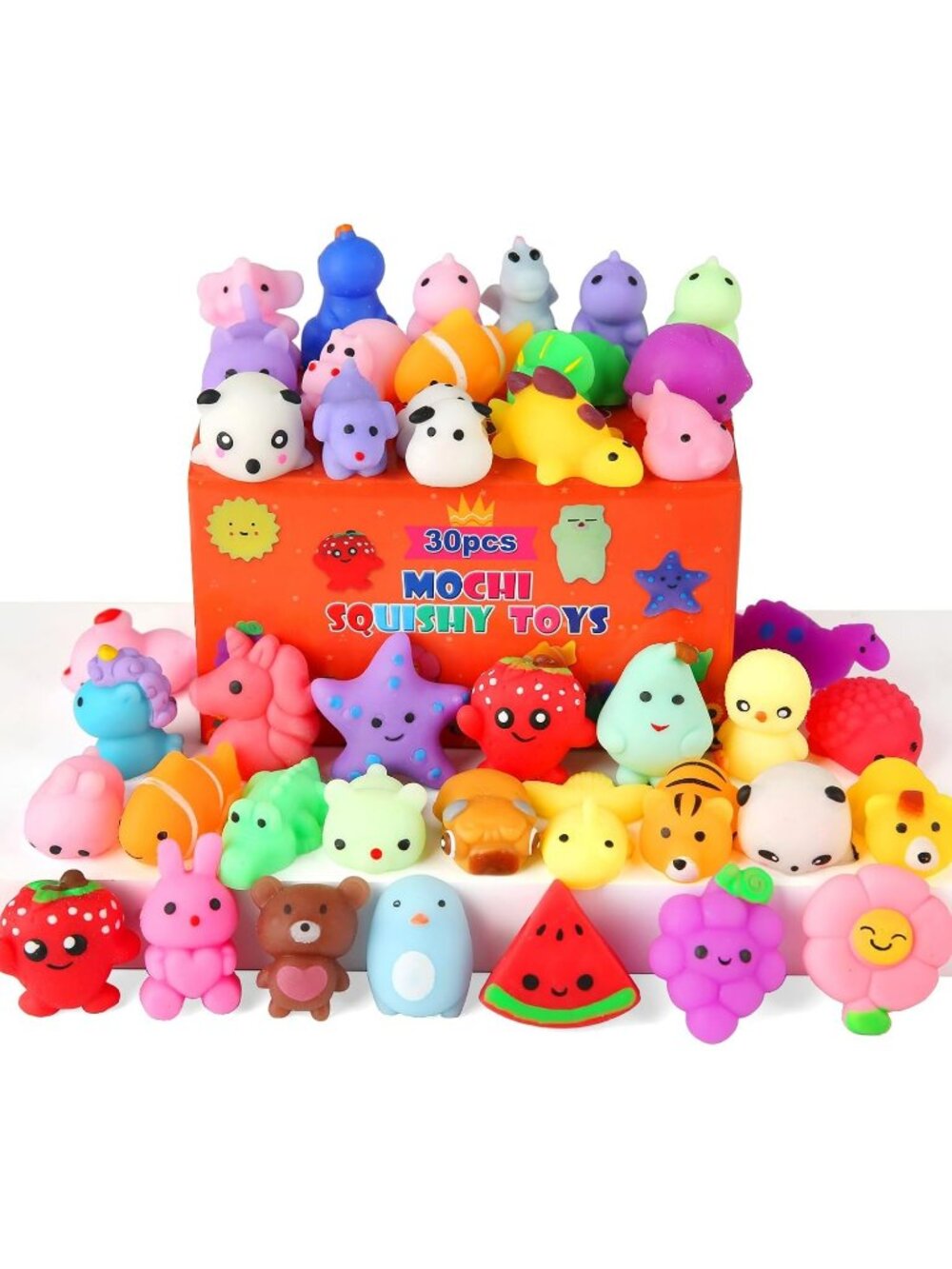 30 Pack Kawaii Squishy Toys Mini Animal Mochi Party Favors Kids Sensory